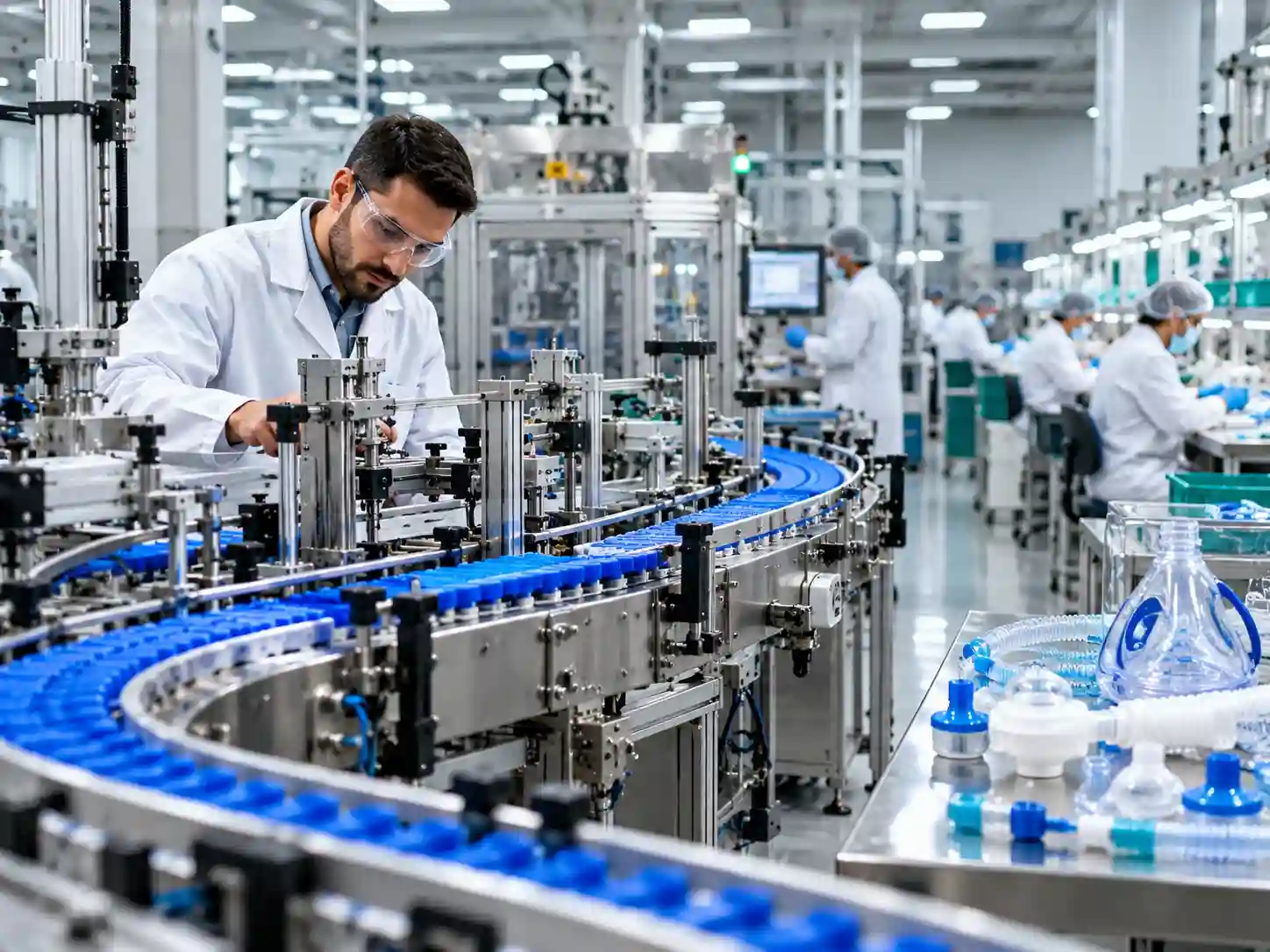 Industrial manufacturing and conveyor belt systems