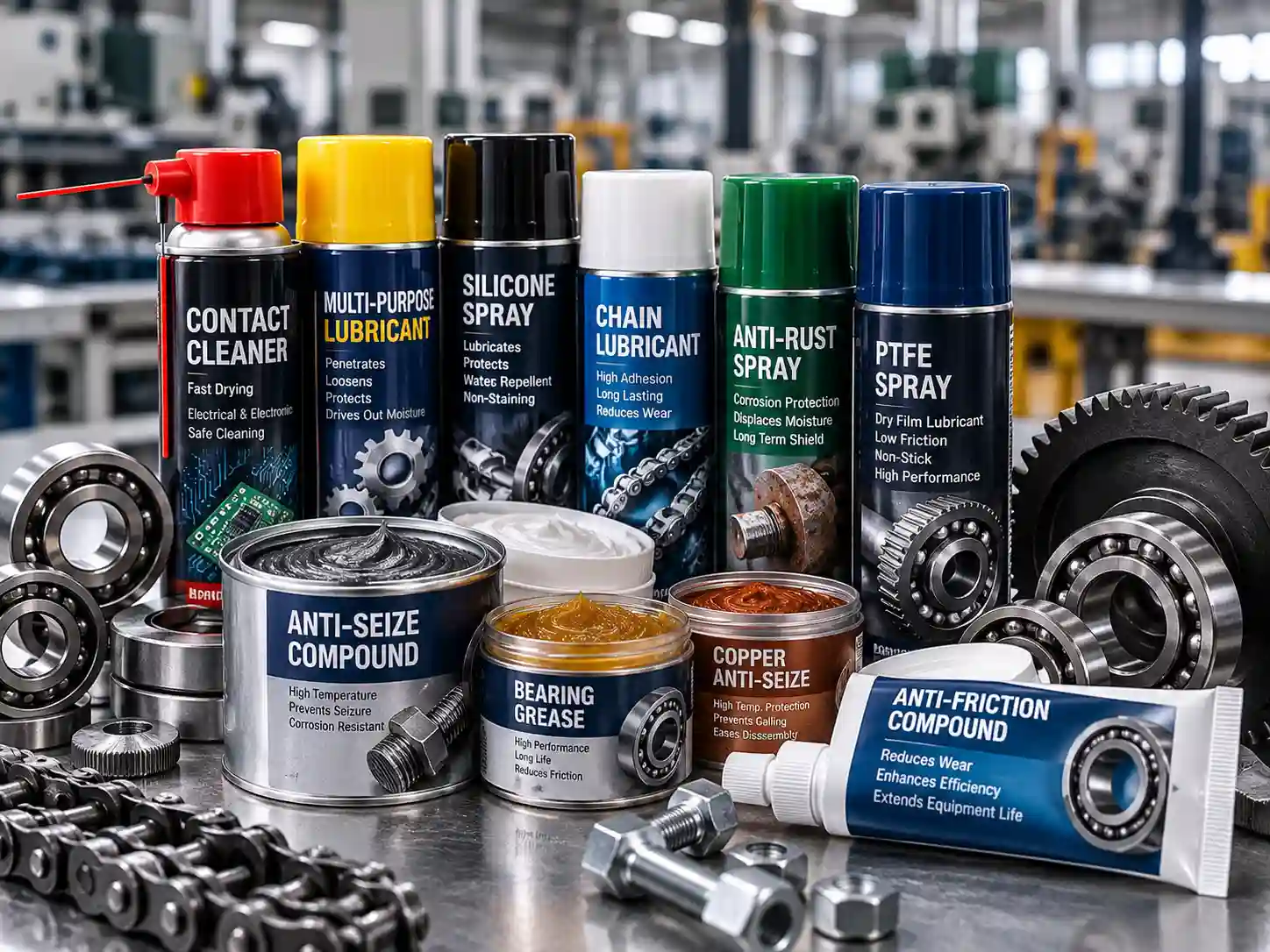 Industrial maintenance sprays and lubrication products